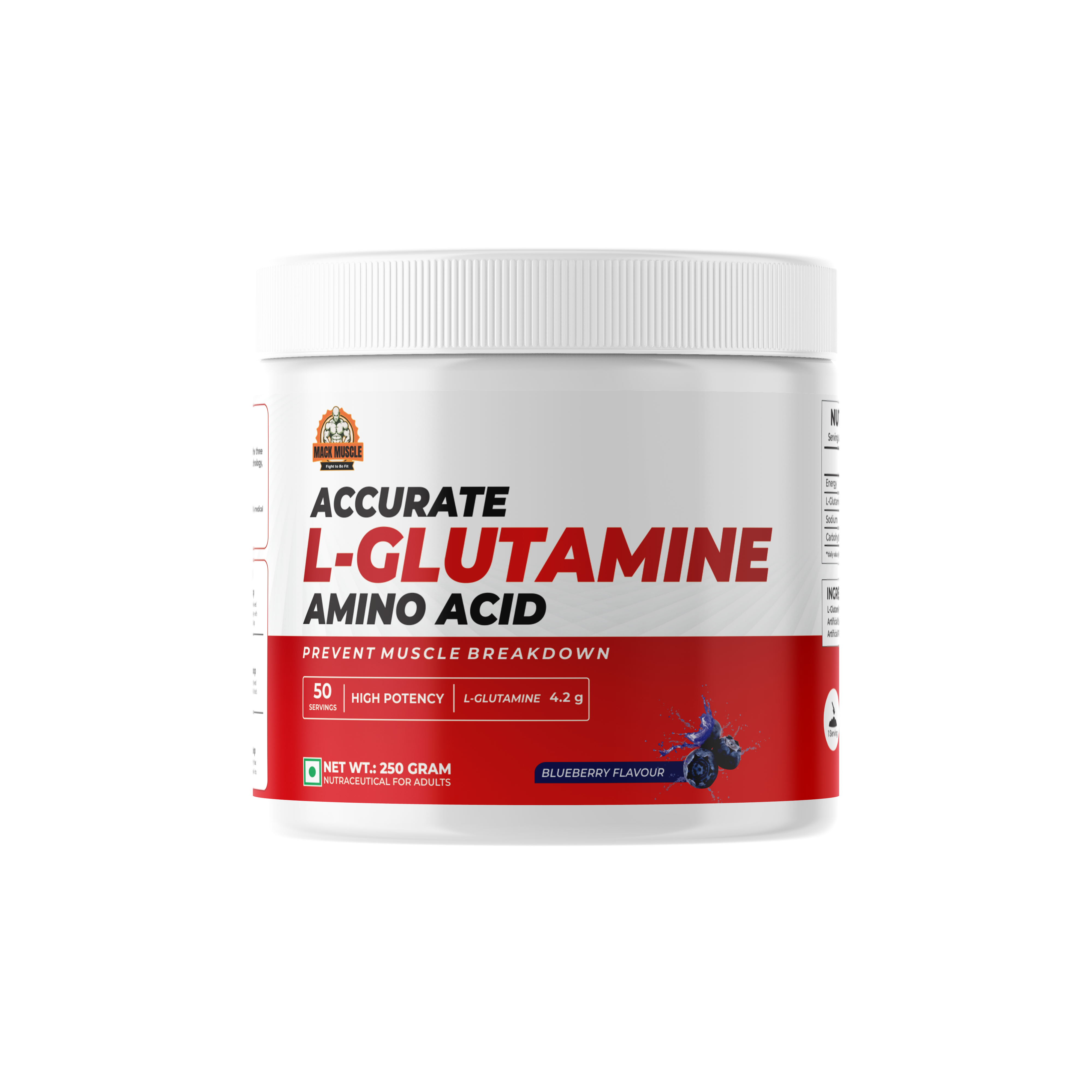 Mack Muscle L-Glutamine Blueberry